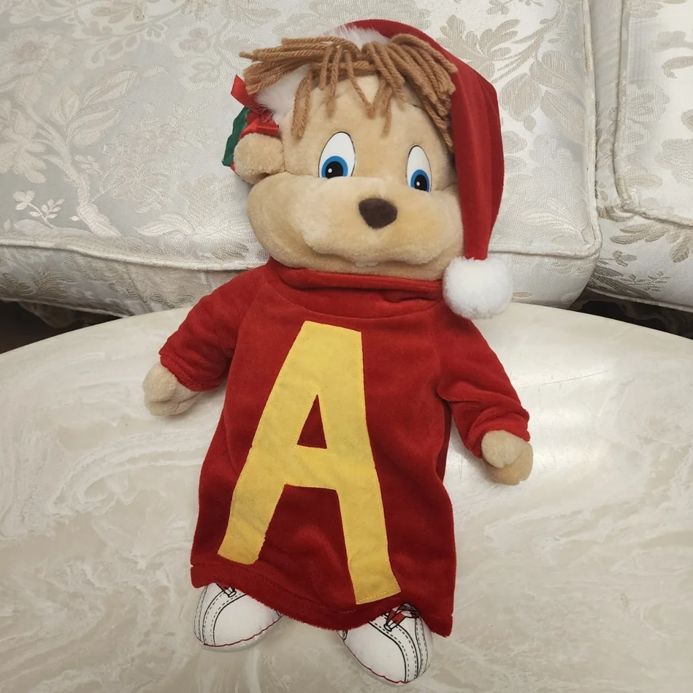 Vintage 1990 Alvin and the Chipmunks Christmas Plush Alvin Toy